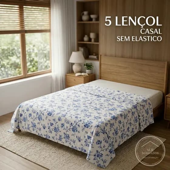 Kit 5 Lençol Casal Sem Elástico Avulso de Cima Cobrir Virol Toque Macio Suave Conforto Hotel