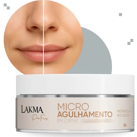 Microagulhamento Biológico em Creme Lakma Crescimento Fios Espiculite Renovação Sem Dor Dia/Noite