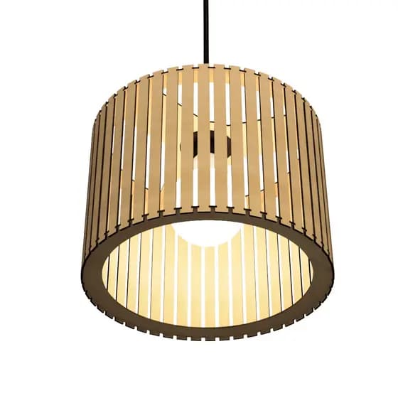 Lustre Luminária tipo Pendente Rústico Modelo Ripado - Quarto Escritório Cozinha Sala