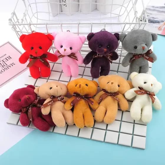 12cm Multicolor Boneca Urso De Pelúcia Ursinhos Carinhosos pelúcia Pingente Porta-Chaves Criativo Pequena Bolsa De Prese