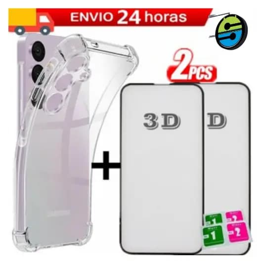 Kit Samsung 3 em 1: Capa Anti-Impacto Transparente + 2 Películas de Vidro 3D - Linha A M S 2026