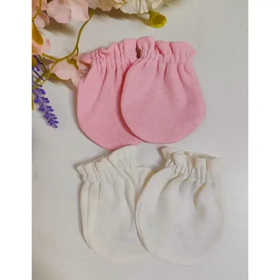 Luvas antiarranhao para bebe algodao cores aleatorias