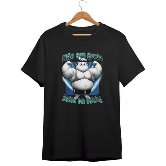Camiseta Oversized Estou Em Bulking Streetwear Academia Unisex 100% Algodão Leve Confortável