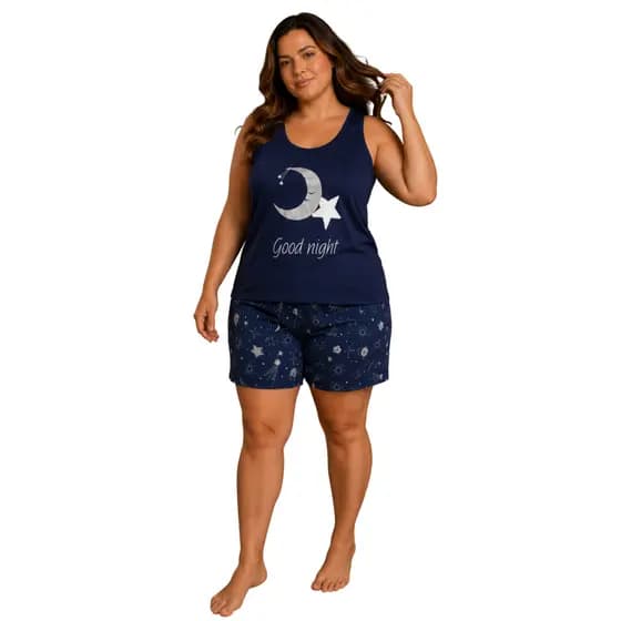 Baby Doll Camiseta e Short Plus Size Feminino Adulto Presente G1/g2/g3 Tam Especial