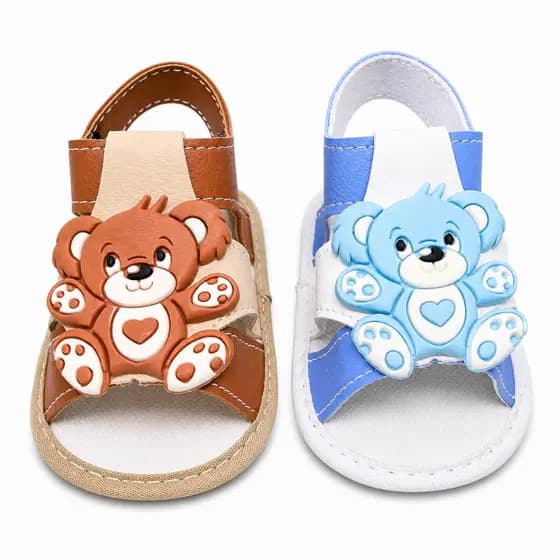 Kit 2 Pares Sandálias Masculinas Ursinho Coala Para Bebê Menino e Reborn