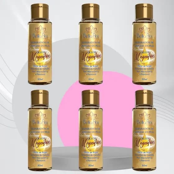 Kit 6 Finalizador e Reparador de Pontas Duplas Profissional Com Óleos Magníficos - Argan D Pantenol Camélia