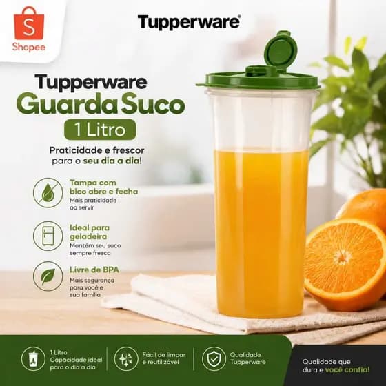 Tupperware Guarda Suco 1 Litro Verde