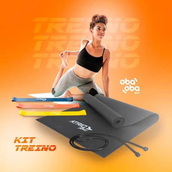 Kit Treino Corda + Elástico + Tapete - ES357