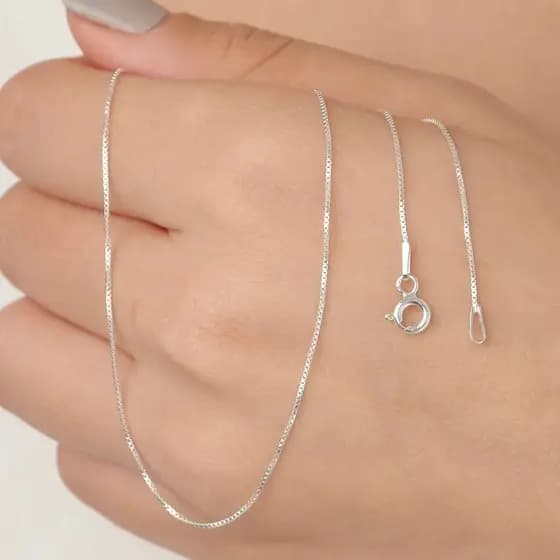 Corrente Veneziana Feminina Estilo Prata Ajustável