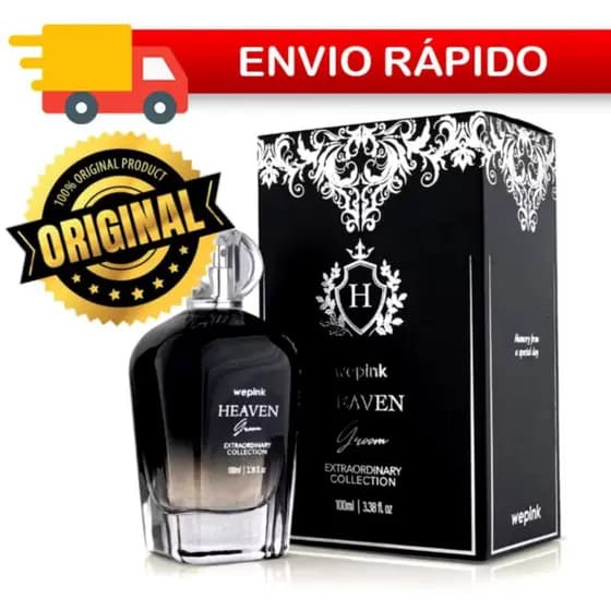 Perfume Heaven Groom Masculino 100ml Original + Porta perfumes de 5ml (brinde)