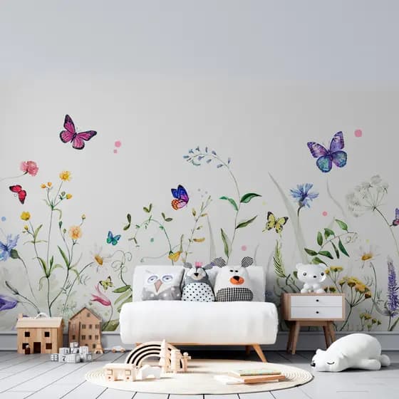 Papel De Parede Adesivo Floral Borda Inferior