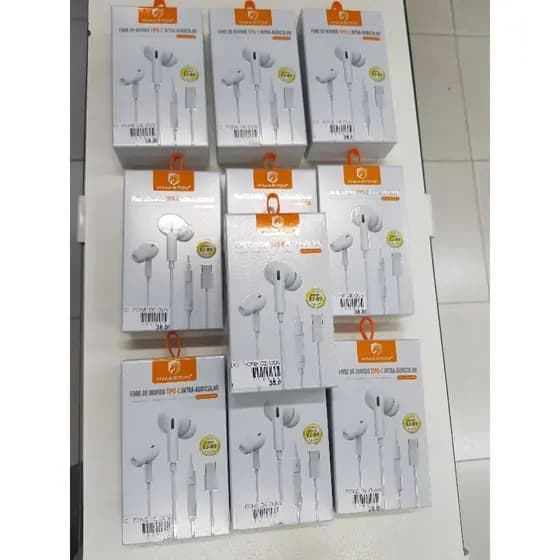 kit 10 fones de ouvido tipo-c com fio/com microfone marca H'MASTON