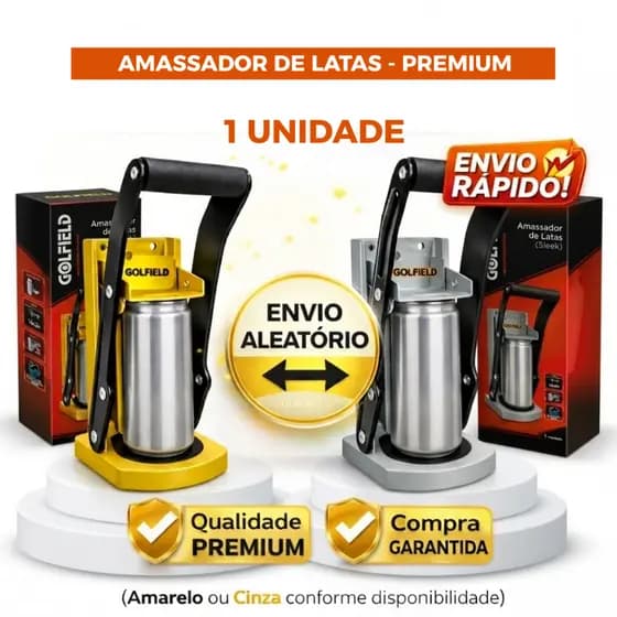 Amassador de Latas Cerveja com Abridor de Garrafa Prensa Latinha Reciclagem
