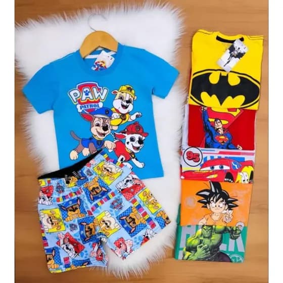 conjunto infantil menino patrulha canina roupa de menino
