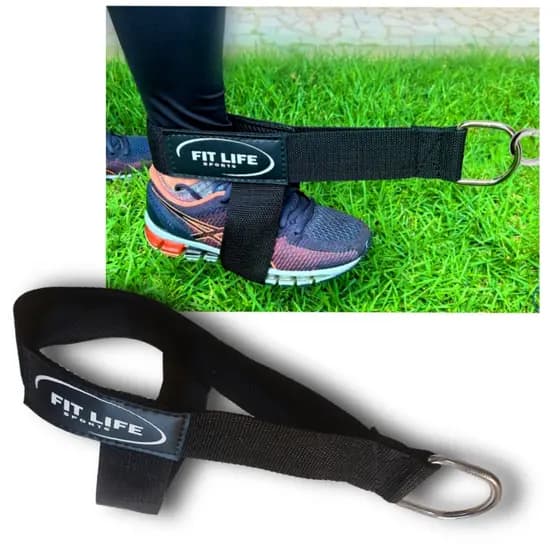 Par de Alça Puxador tornozeleira fita do Cross Over Glúteo com Apoio Profissional Academia Fit Life