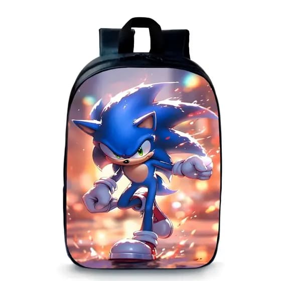 Mochila Pequena Pré-escolar sonic ouriço azul corredor novidade