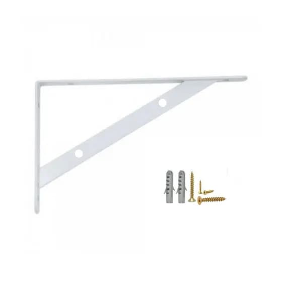 Kit 8 Suporte Mão Francesa Branca Prateleira 30cm + Parafusos e Buchas