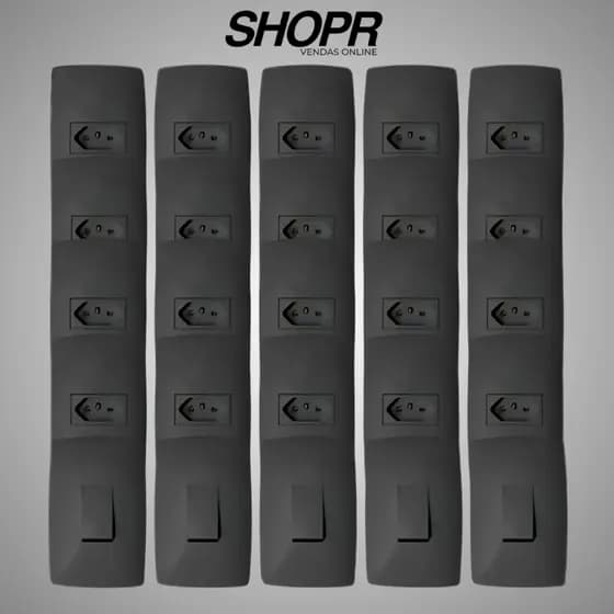 Kit 20 Tomada 10A + 5 Interruptores B.Lux 4x2 – Design Moderno, Alta Qualidade