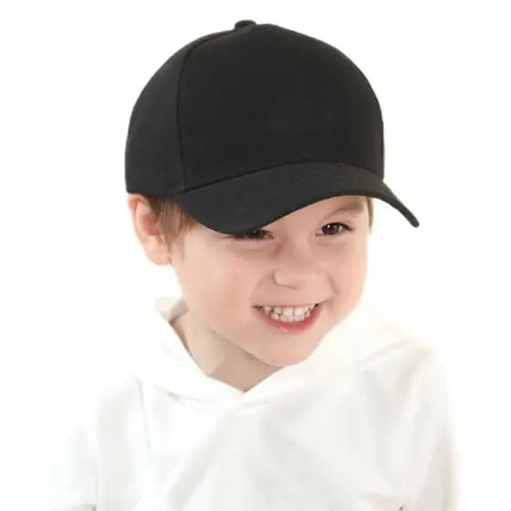 Boné Infantil de Beisebol Liso Básico Aba Curva Fitão Ajustável Dad Hat Sarja Feminino Masculino Unissex chapeu Criança