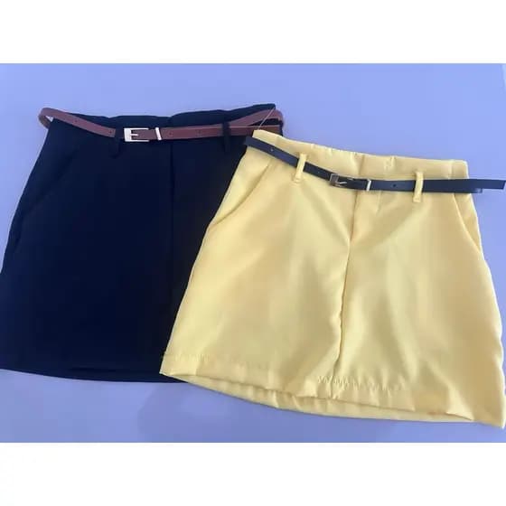 kit 2 saias feminina em alfaiataria com cinto saia feminina curta verão