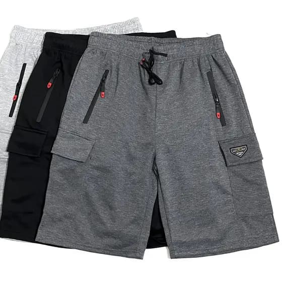 Bermuda Moletom Cargo Masculina Tem 5 Bolsos Na Frente Lateral e Verso Confortável Para Casual H-110 H-731 P2606