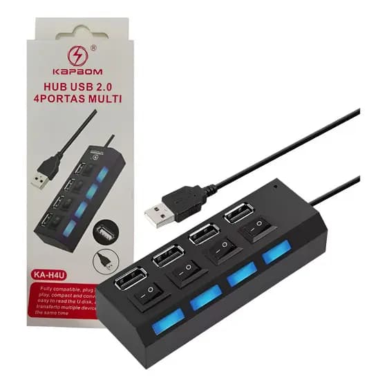 Extensor Adaptador Hub Usb 4 Portas Kapbom Ka-h4u