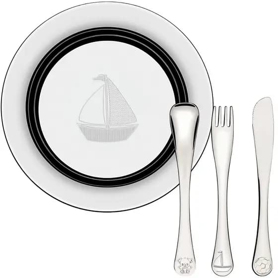 Kit prato e talheres Refeição Infantil Aço inox Tramontina Alimentação Le Petit criança durável
