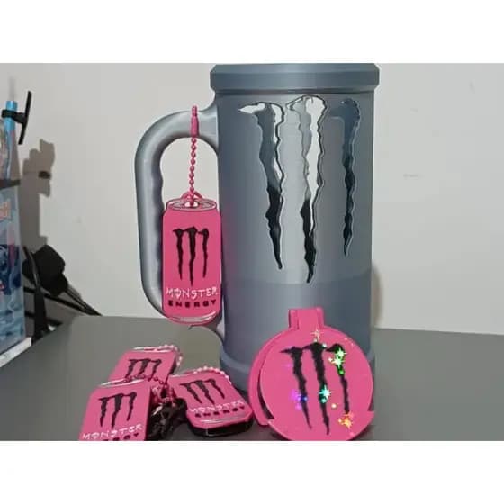 Kit Porta Lata Monster + Tampa + Abridor de Latas