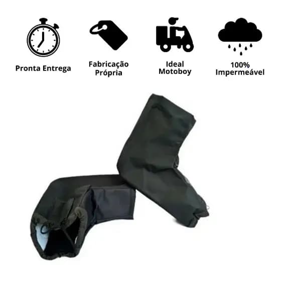 Luva Impermeável Protetor De Mão Polaina De Guidão De Moto Cg Titan Ybr Factor Cb300 Twister Yes