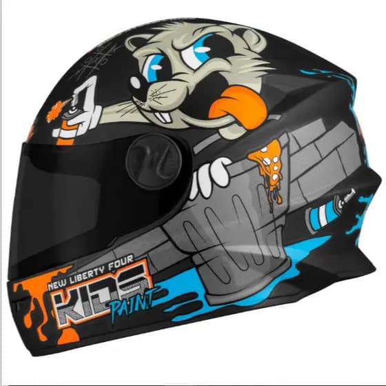 Capacete Fechado Infantil Pro Tork Liberty Four Kids Paint Fosco Viseira Fume
