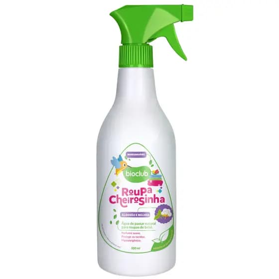 Água de Cheiro de Passar - Roupa Cheirosinha Cheirinho de Flor Algodão e Melissa Bioclub 500ml