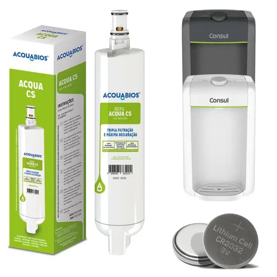 Refil Compatível Filtro Purificador De Água Consul Facilite Cs Bateria Brinde
