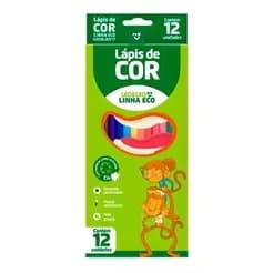 Lápis De Cor 12 Cores Sextavado Grande Leo&leo - Linha Eco