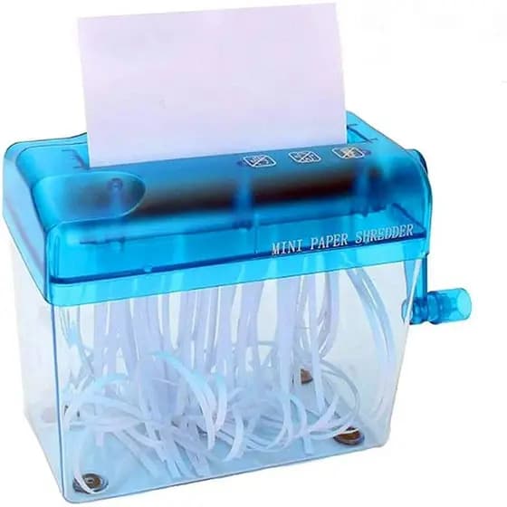 Triturador De Papel Fragmentadora Manual Com Manivela.
