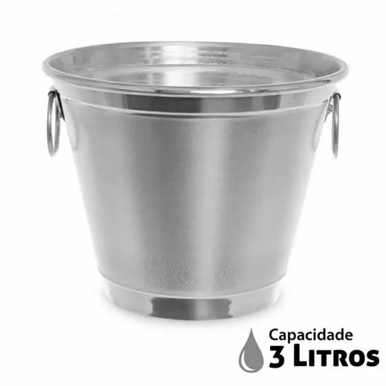 Balde Para Gelo Pequeno 3 litros Baldinho de Alumínio