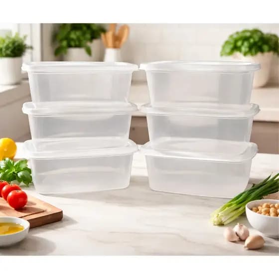 Kit De Potes Médio 1,5l C/ Tampa Incolor Kit Multiuso Casa Organizador De Alimentos