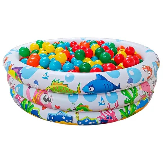 Piscina Infantil Inflável 180 Litros Colorida + 50 Bolinhas