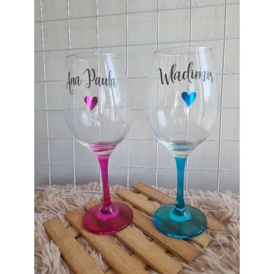 Taça de Vinho de Vidro Personalizada