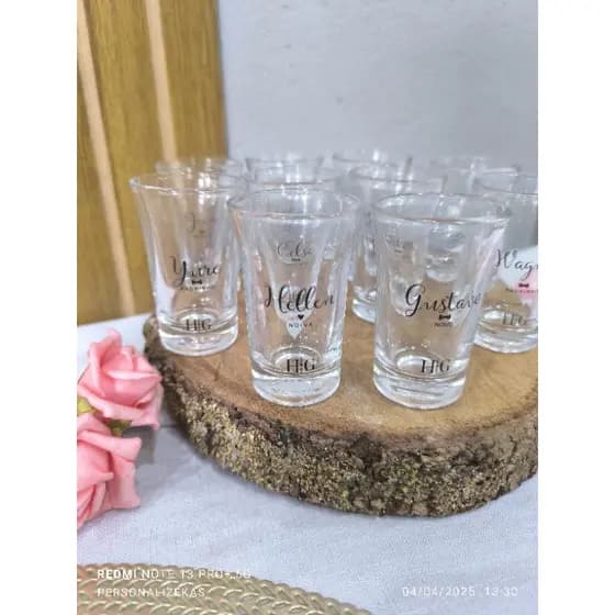 Kit Copos de dose 40 mL personalizado, casamento, 15 anos, evento, social