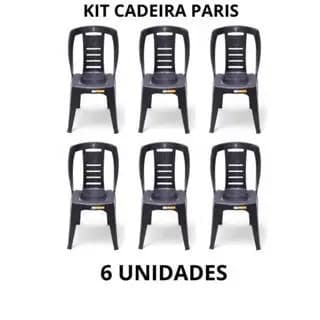 Cadeira Paris Premium 154kg INMETRO- Escritório, Lazer, Varanda, Adegas, Cozinhas - KIT 6 Cadeiras