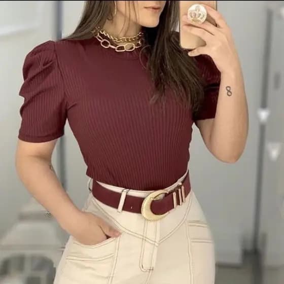 Blusa feminina Manga Bufante Princesa
