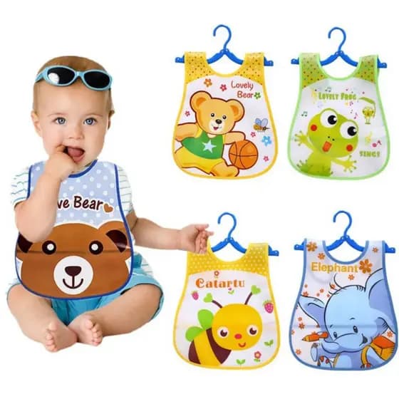 babador bebe para alimentação avental impermeável com bolso