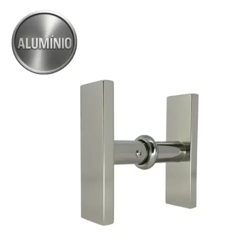 Puxador Duplo Retangular para Box de Banheiro Aluminio porta Blindex