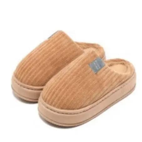 Chinelo Feminino liso canelado De Inverno Antiderrapante FlexíVel Quente De Inverno/PTF06-147