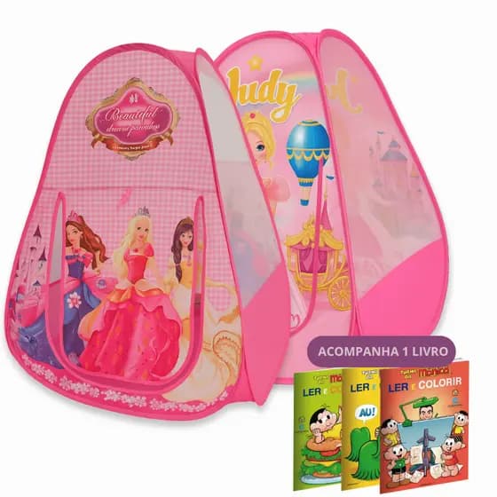 Barraca Infantil Menina Toca Cabana Dobrável Pop-up Princesa Castelo Com Bolsa