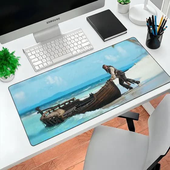 MousePad Grande Jack Sparrow 80x30 Deskpad Gamer Grande Para Setup Geek E Computador