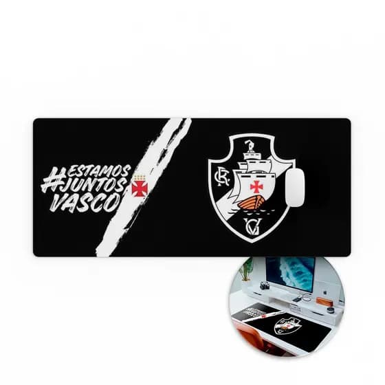 MousePad Grande Vasco Futebol 80x30 Deskpad Antiderrapante Mouse Pad Grande RGB