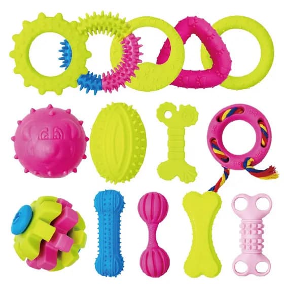 Brinquedo Pet Anel Colorido com Cravos de Borracha 123 Útil