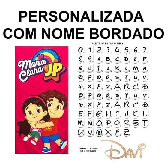 Toalha Infantil Banho Praia Algodão Grande Personagem Maria Clara
