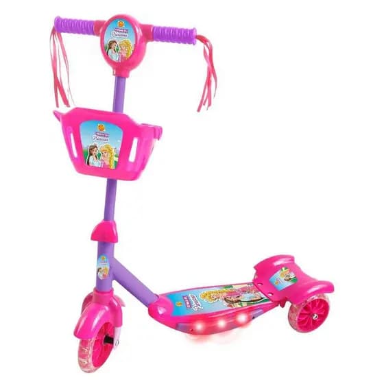PATINETE MENINA/MENINO COM LUZ E MÚSICA E CESTINHA- PATINETE INFANTIL DMTOYS